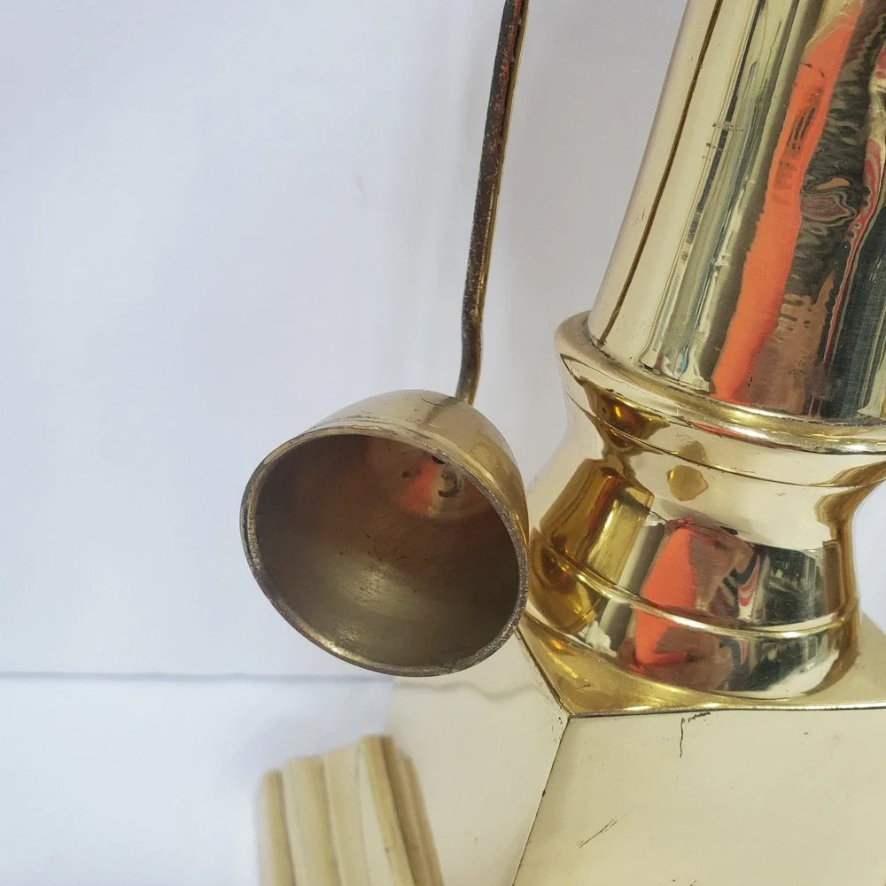 Vintage Brass Candlestick‎ Holders Pair with Attached Snuffers Gold Large 11.75